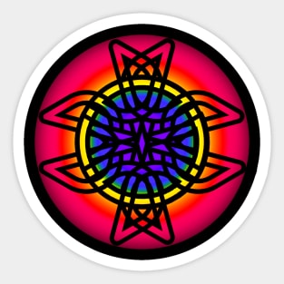 Interlaced Rainbow Celtic Mandala Sticker